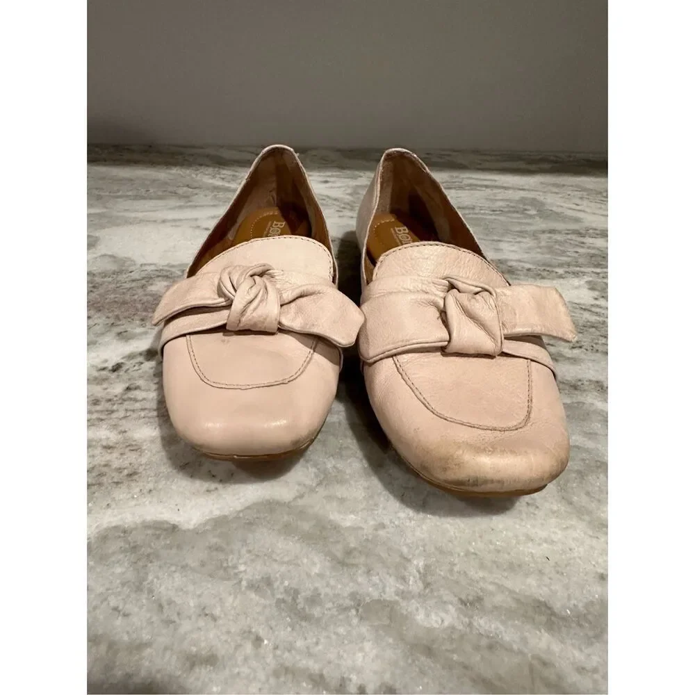Born KHELK22 Blush Link Bow Flats Shoes Size 7.5